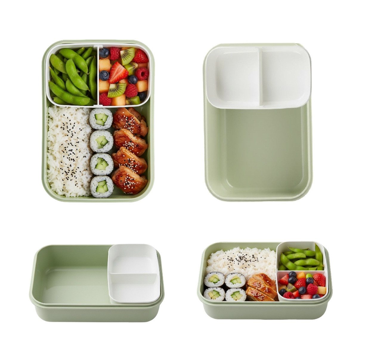 Cheffinger Lunchbox Brotdose mit Gabel & Löffel – Lunchbox 1,3L für Kinder & Erwachsene, Kunststoff, (4-tlg), mit Gabel & Löffel – Bild 5 von 5