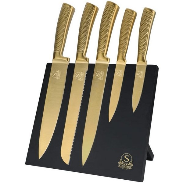Cheffinger Messer-Set (6-tlg), mit ergonomischem Griff & magnetischem Messerblock, 6-teilig