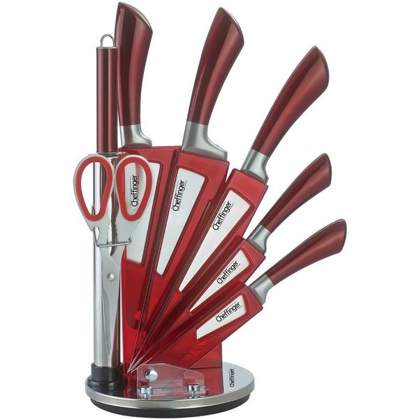 Cheffinger Messer-Set 8-teiliges Profi Messer-Set Messerblock sehr hochwertig