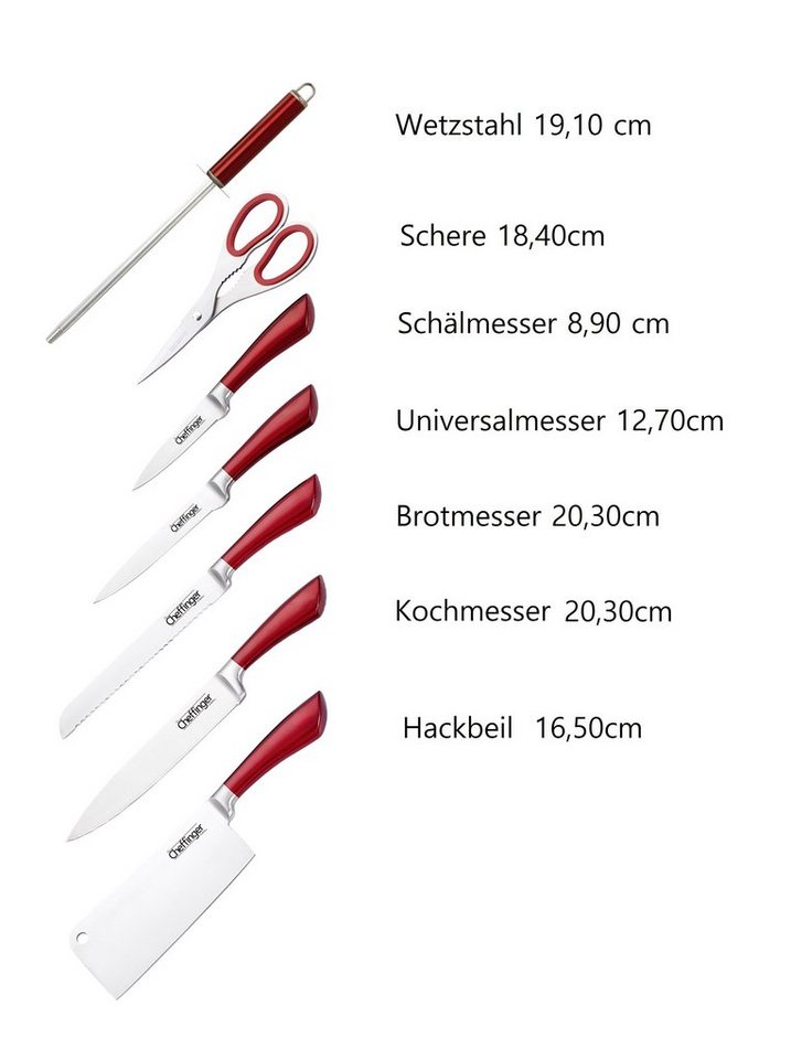 Cheffinger Messer-Set 8-teiliges Profi Messer-Set Messerblock sehr hochwertig – Bild 2 von 3