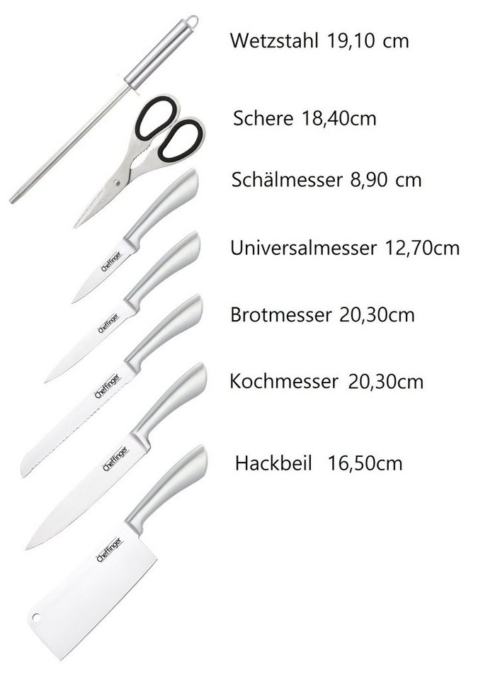 Cheffinger Messer-Set 8-teiliges Profi Messer-Set Messerblock sehr hochwertig – Bild 2 von 3
