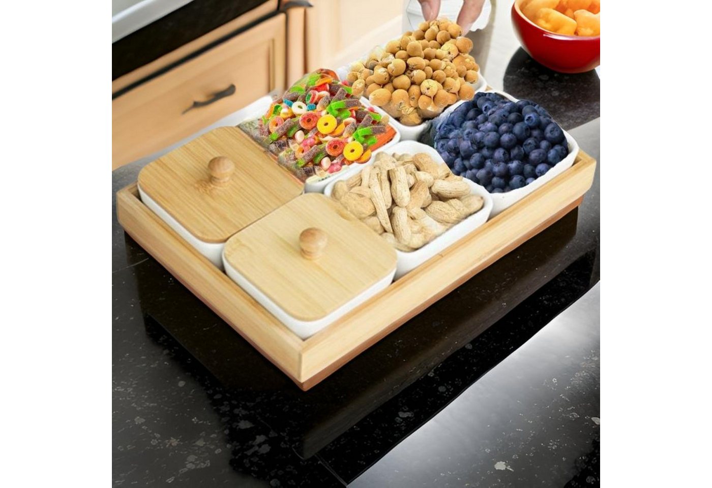 Cheffinger Snackschale 6-teiliges Set mit Deckel – Stilvoll & Praktisch, (6-tlg) – Bild 3 von 4