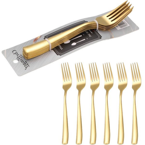 Cheffinger Tafelgabel 6er Set Speisegabel Gabel L 21cm CF1004 Gold