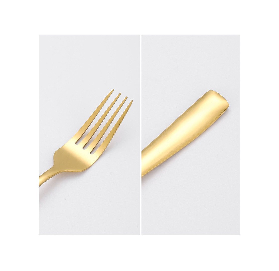 Cheffinger Tafelgabel 6er Set Speisegabel Gabel L 21cm CF1004 Gold – Bild 2 von 3