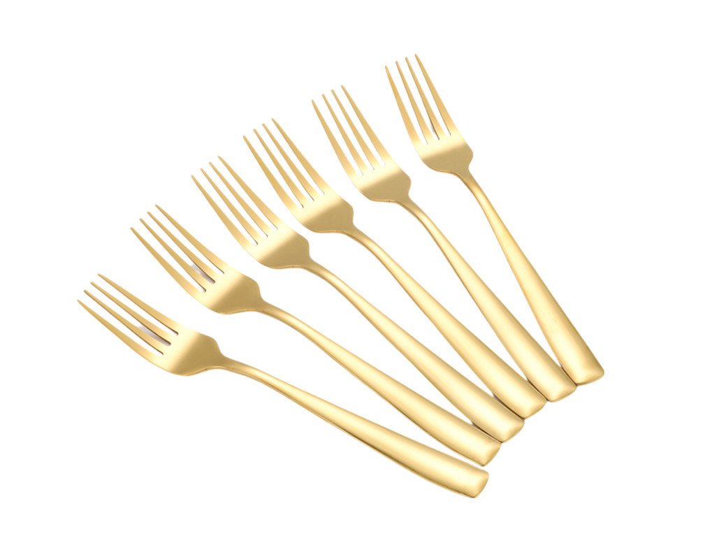 Cheffinger Tafelgabel 6er Set Speisegabel Gabel L 21cm CF1004 Gold – Bild 3 von 3