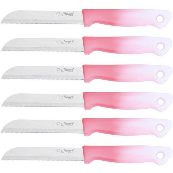 Cheffinger Universalküchenmesser 18 cm mit ergonomischem Griff - vielseitig & pflegeleicht, Pink, ergonomisch geformt, 18 cm, langlebig