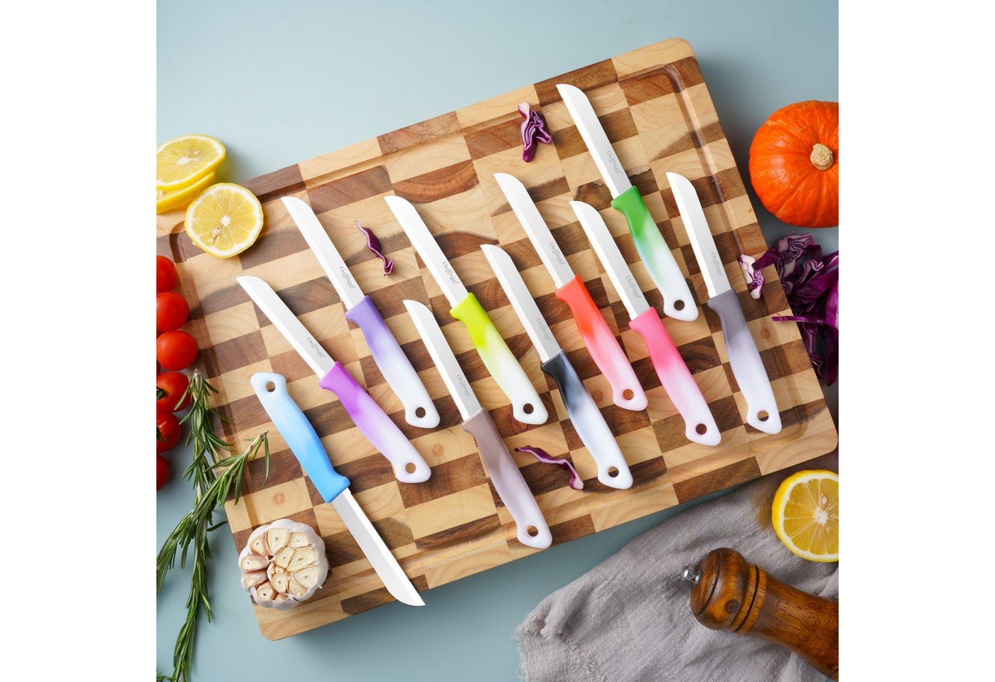 Cheffinger Universalküchenmesser 18 cm mit ergonomischem Griff - vielseitig & pflegeleicht, Schwarz, ergonomisch geformt, 18 cm, langlebig – Bild 2 von 2