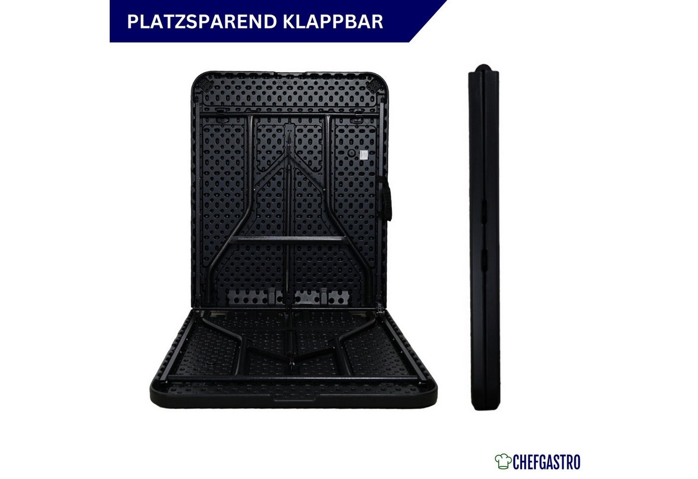 CHEFGASTRO® Gartentisch Buffettisch klappbar, Hochwertiger Gartentisch Outdoortisch für Garten Terrasse oder Balkon – Bild 5 von 5