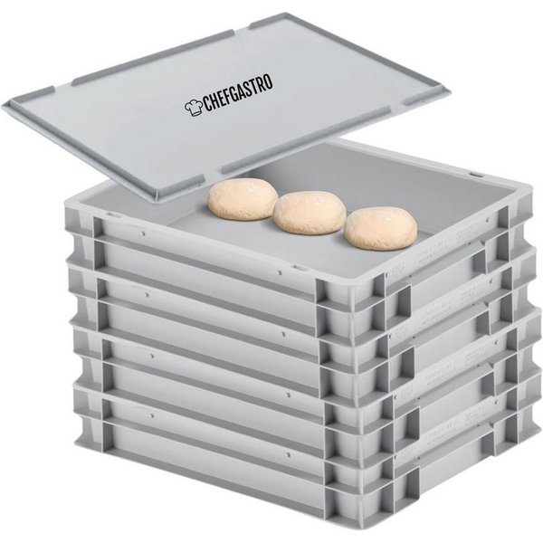 CHEFGASTRO® Stapelbox Pizzaballenbox, /ohne Deckel, 8,5x30x40cm, 9L, Teigwanne für Pizzateig