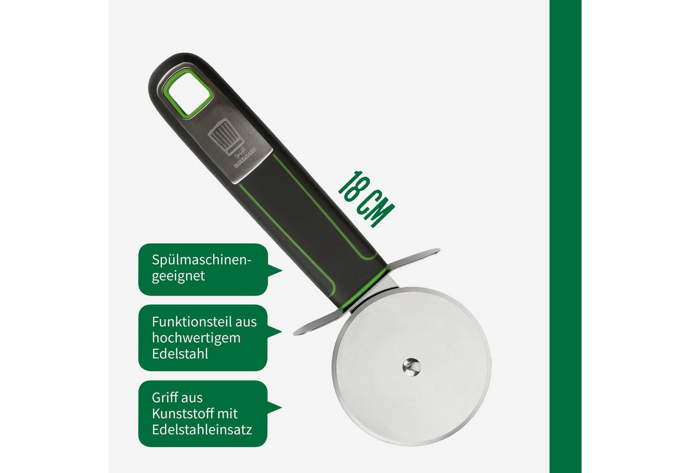 Chefkoch trifft Fackelmann Pizzaschneider Pizzaschneider Premium – Perfekt für Pizza, Flammkuchen & Co. – Bild 3 von 5