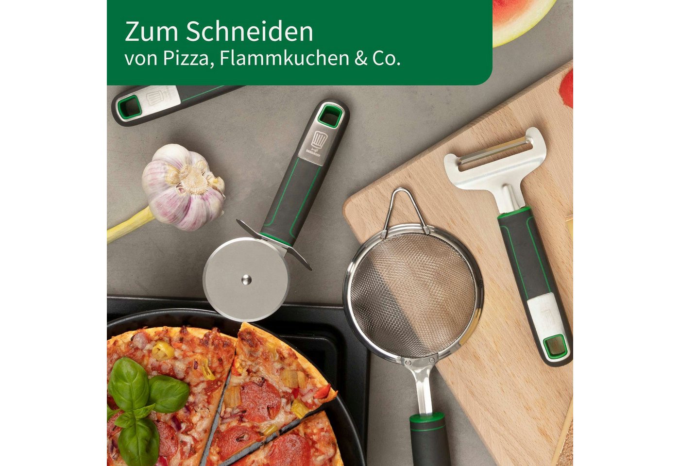 Chefkoch trifft Fackelmann Pizzaschneider Pizzaschneider Premium – Perfekt für Pizza, Flammkuchen & Co. – Bild 4 von 5