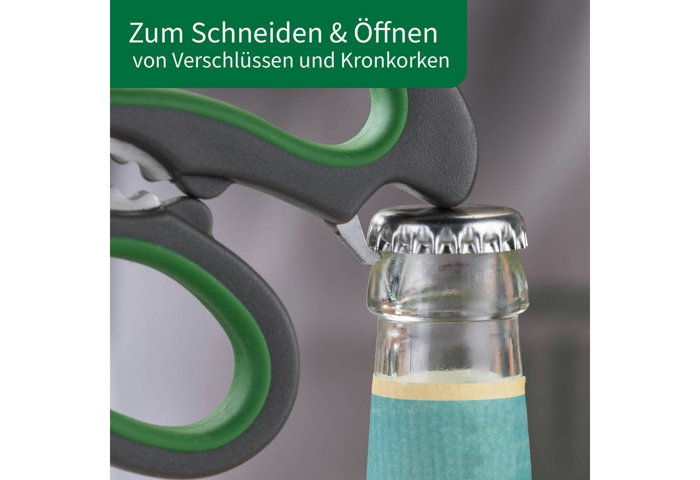 Chefkoch trifft Fackelmann Universalschere Multifunktionsschere "Bonn": Edelstahlklinge 230mm – Soft-Grip – Bild 5 von 5