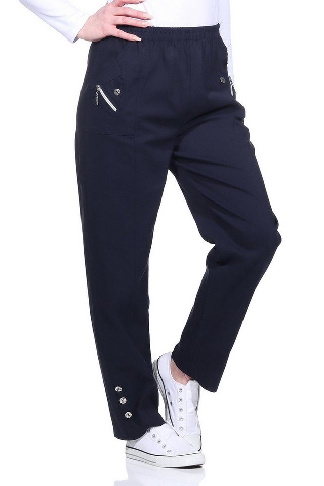 Cherry Berry Schlupfhose Damen Freizeithose leichte Stretchhose mit elastischem Bund – Bild 2 von 3