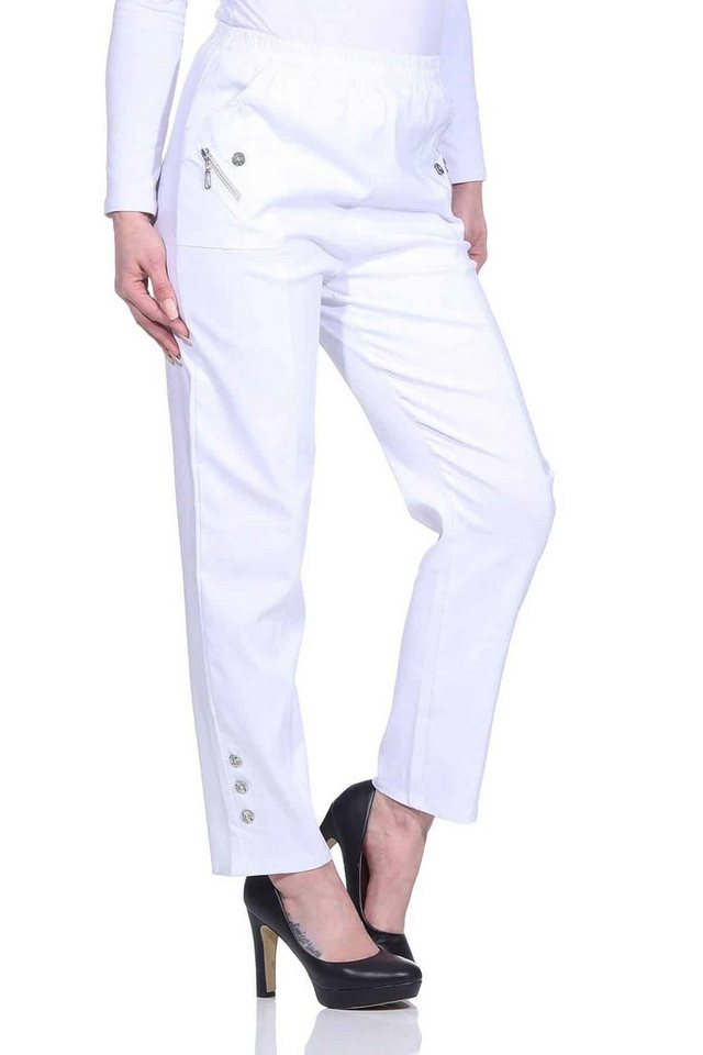 Cherry Berry Schlupfhose Damen Freizeithose leichte Stretchhose mit elastischem Bund – Bild 2 von 3