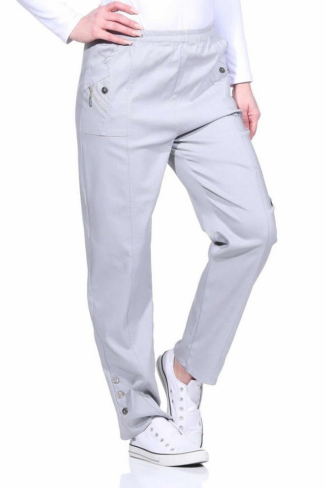 Cherry Berry Schlupfhose Damen Freizeithose leichte Stretchhose mit elastischem Bund – Bild 2 von 3