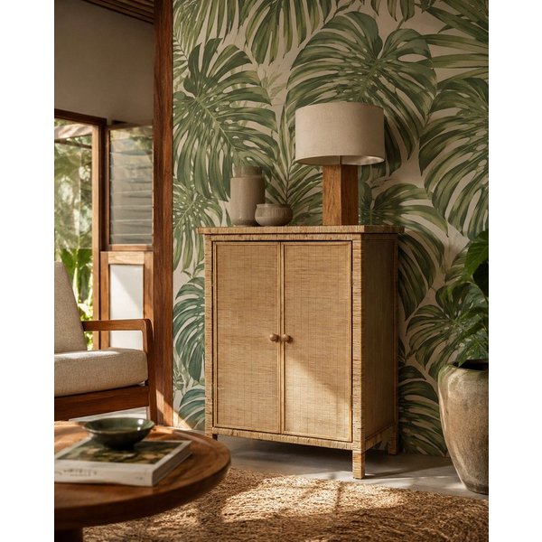 Chic Antique Kommode Schrank Marbella Rattan Bambus