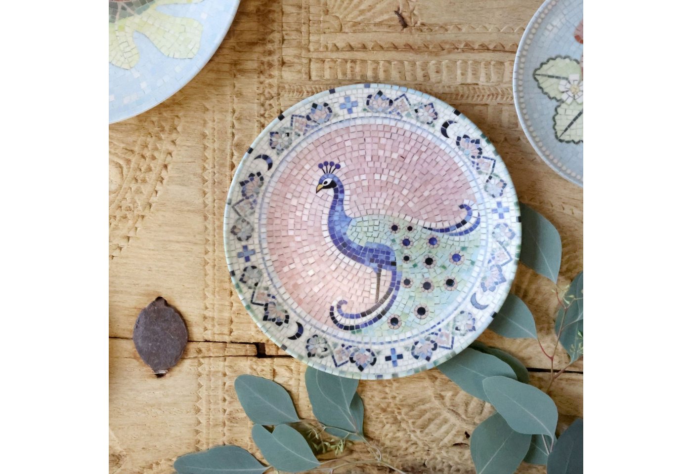 Chic Antique Teller Mediterranes Mosaik Tablett Steingut Chartres – Bild 3 von 5