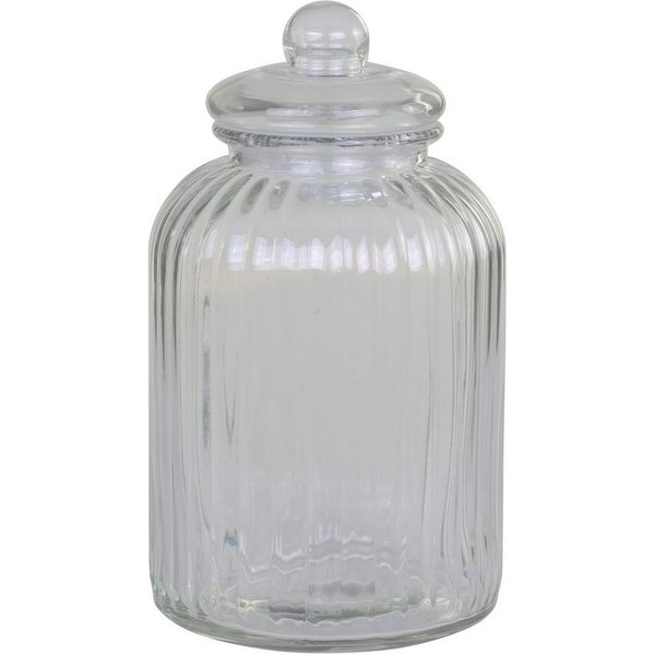 Chic Antique Vorratsdose Vorratsglas Vorratsdose Vorratsbehälter Glas Rillen 4,6 L Chic