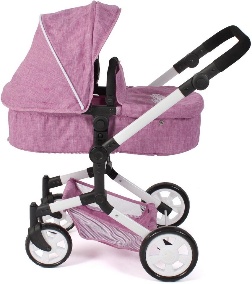 CHIC2000 Kombi-Puppenwagen Linus, Jeans Pink, (Set), mit Babywanne und Autositz – Bild 3 von 5
