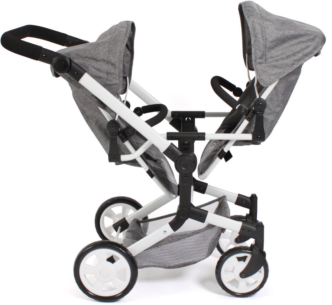 CHIC2000 Puppen-Zwillingsbuggy Linus Duo, mit zwei abnehmbaren, bis in Liegeposition verstellbaren Sportsitzen – Bild 2 von 5