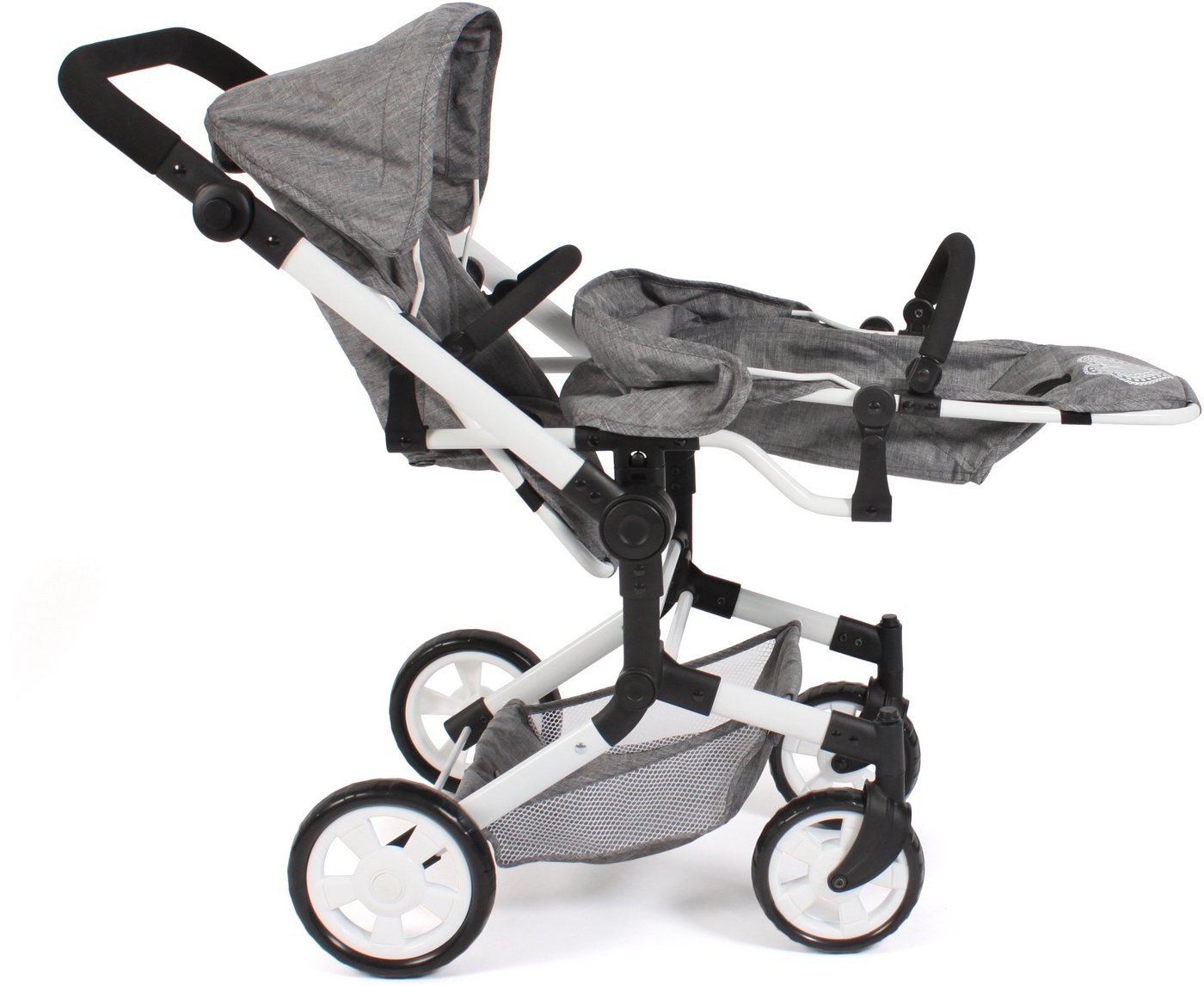 CHIC2000 Puppen-Zwillingsbuggy Linus Duo, mit zwei abnehmbaren, bis in Liegeposition verstellbaren Sportsitzen – Bild 3 von 5