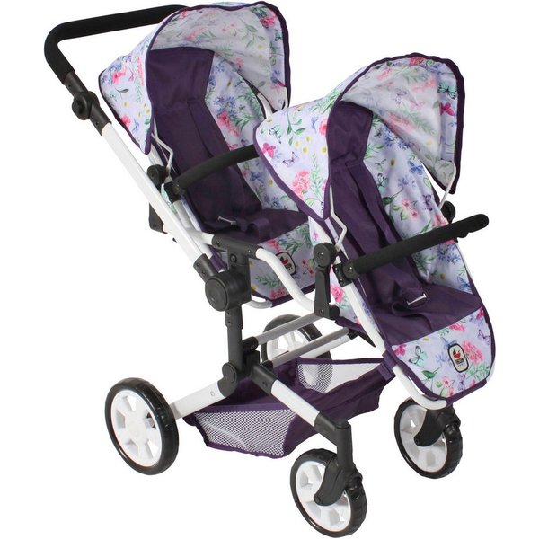 CHIC2000 Puppen-Zwillingsbuggy Linus Duo, mit zwei abnehmbaren, bis in Liegeposition verstellbaren Sportsitzen