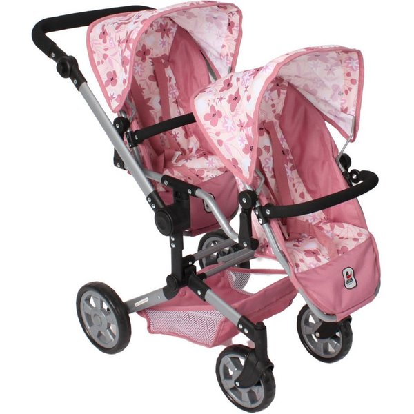 CHIC2000 Puppen-Zwillingsbuggy Linus Duo, mit zwei abnehmbaren, bis in Liegeposition verstellbaren Sportsitzen