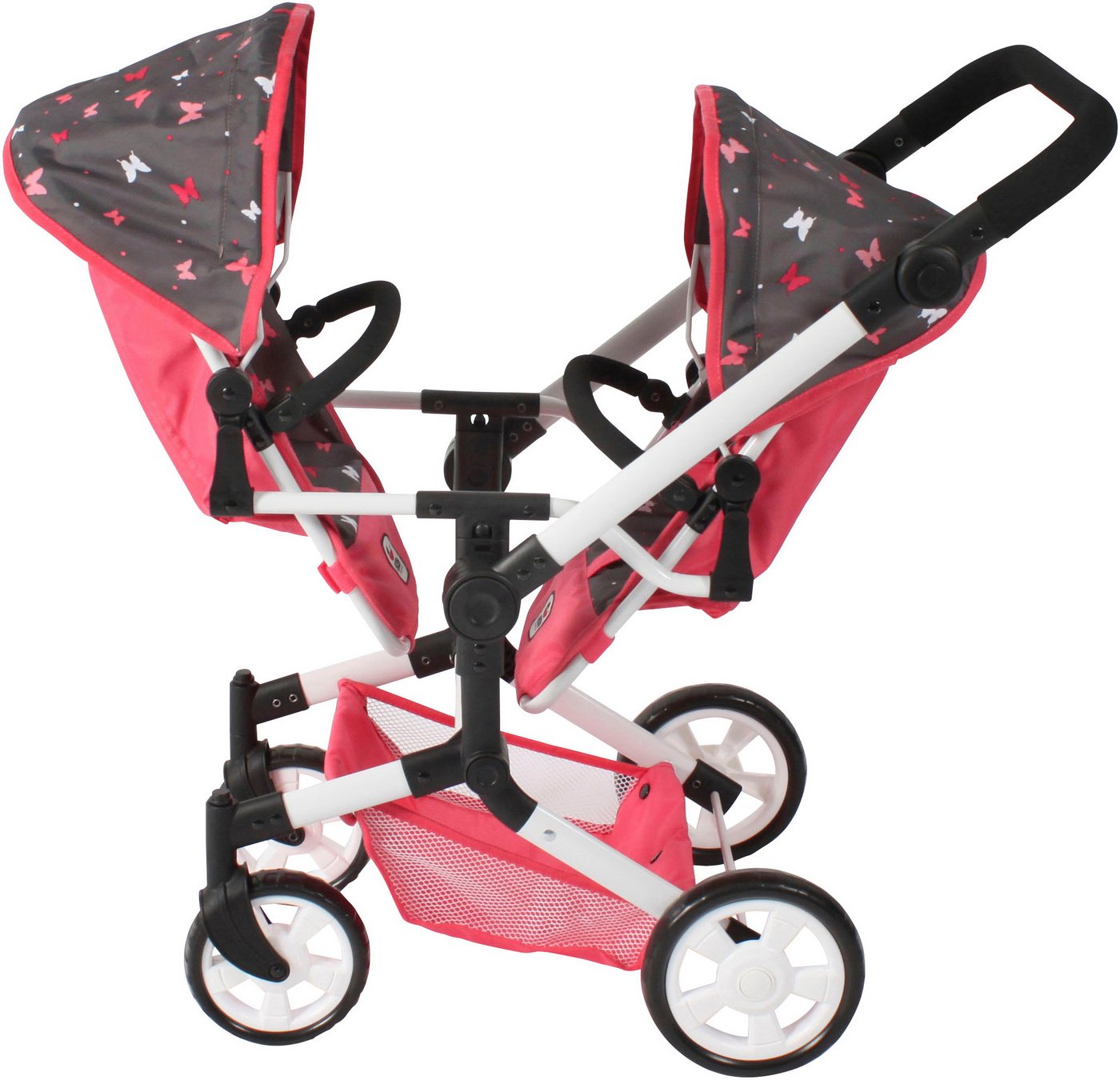 CHIC2000 Puppen-Zwillingsbuggy Linus Duo, mit zwei abnehmbaren, bis in Liegeposition verstellbaren Sportsitzen – Bild 4 von 5