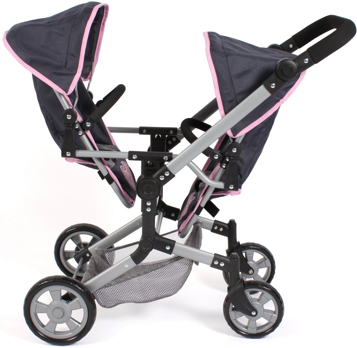 CHIC2000 Puppen-Zwillingsbuggy Linus Duo, mit zwei abnehmbaren, bis in Liegeposition verstellbaren Sportsitzen – Bild 2 von 5