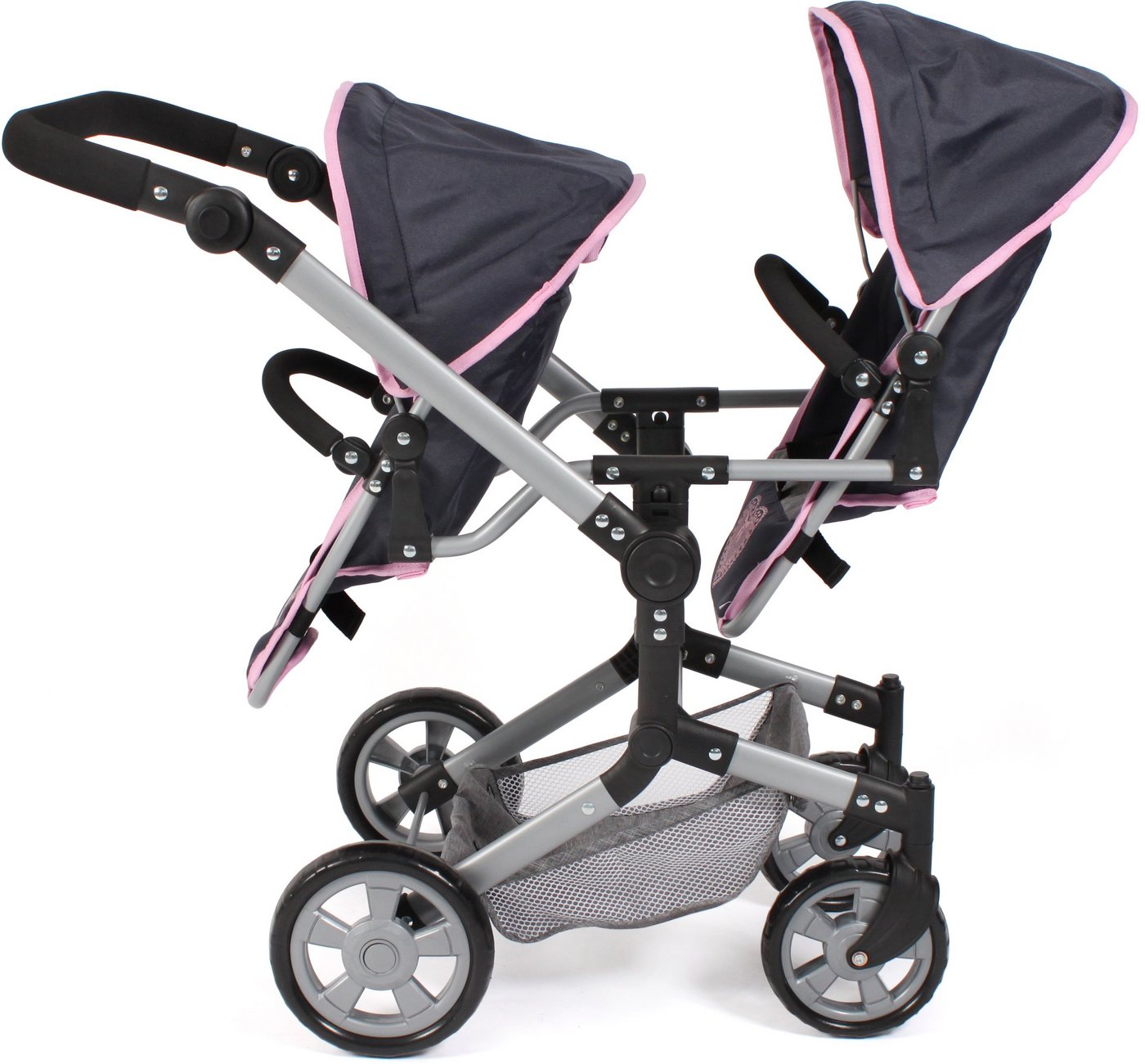CHIC2000 Puppen-Zwillingsbuggy Linus Duo, mit zwei abnehmbaren, bis in Liegeposition verstellbaren Sportsitzen – Bild 4 von 5