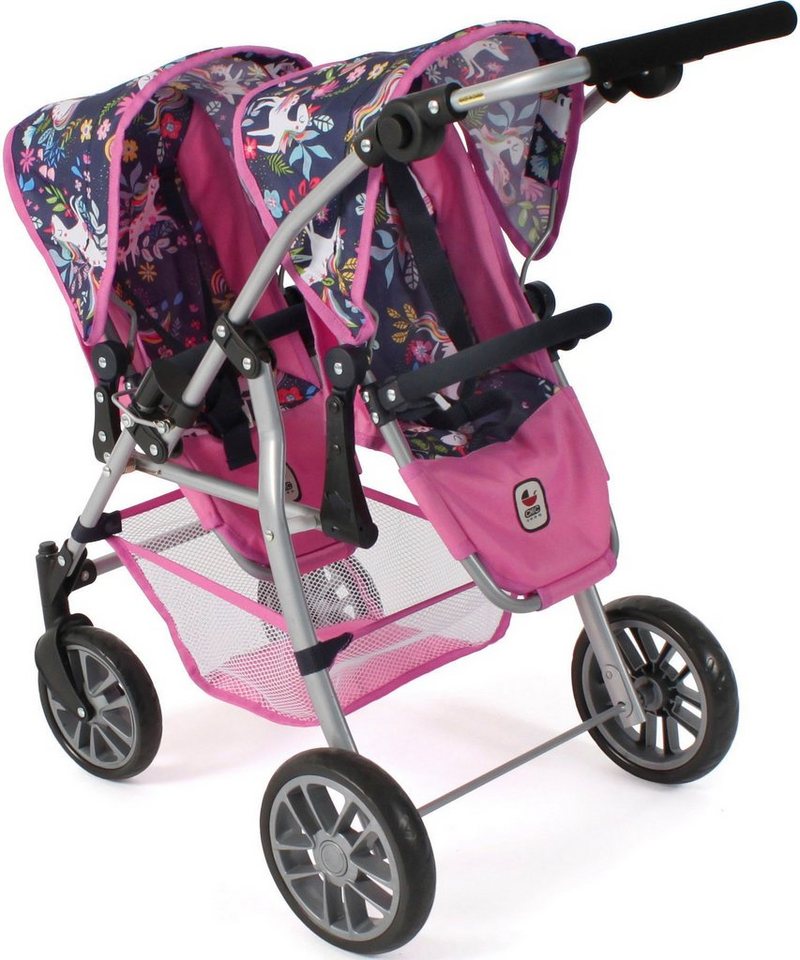CHIC2000 Puppen-Zwillingsbuggy Twinny, Einhorn, mit schwenkbaren Vorderrädern – Bild 2 von 5