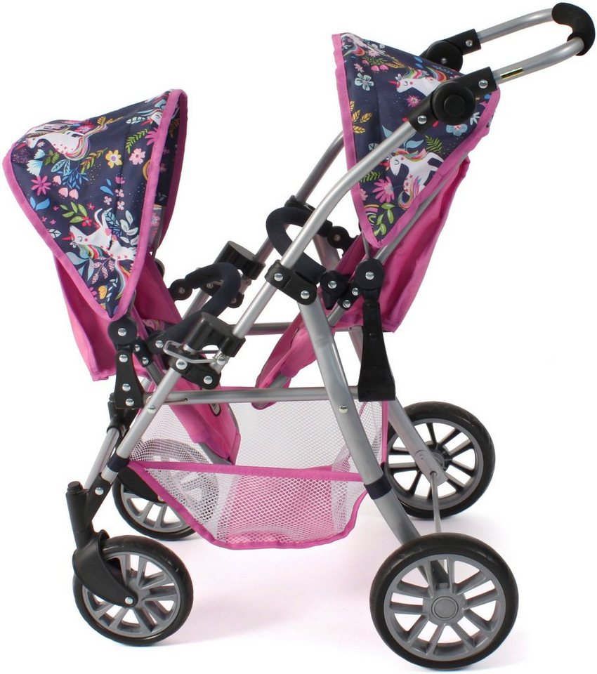 CHIC2000 Puppen-Zwillingsbuggy Twinny, Einhorn, mit schwenkbaren Vorderrädern – Bild 3 von 5