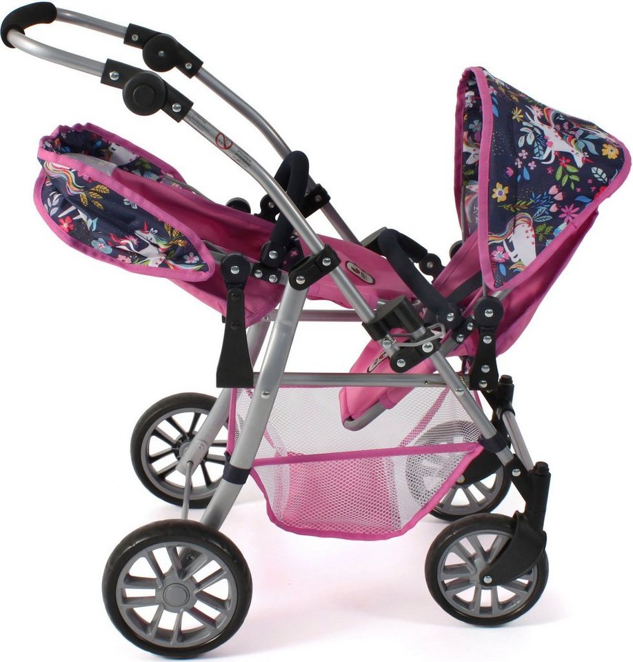 CHIC2000 Puppen-Zwillingsbuggy Twinny, Einhorn, mit schwenkbaren Vorderrädern – Bild 4 von 5