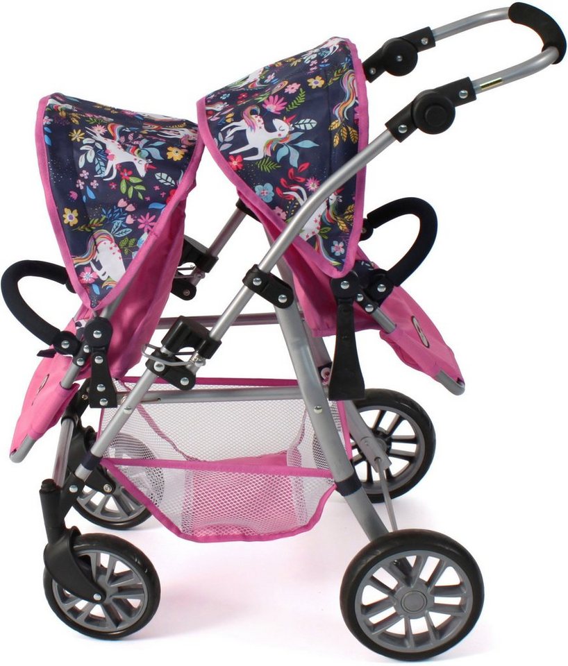 CHIC2000 Puppen-Zwillingsbuggy Twinny, Einhorn, mit schwenkbaren Vorderrädern – Bild 5 von 5