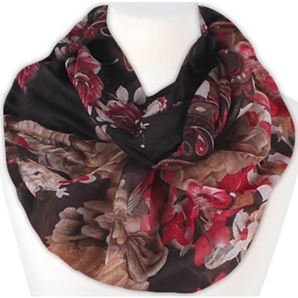 chic4home Loop Trend Twist, (1-St. 1-teilig), Damen Loop-Schal Schlauchschal Blumen-Paisley Muster