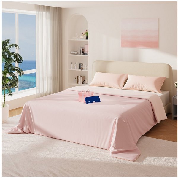 CHICASA Microfaserbettdecke Duo-Wende-Sommerdecke inkl. Gratis-Schlafmaske, waschbar