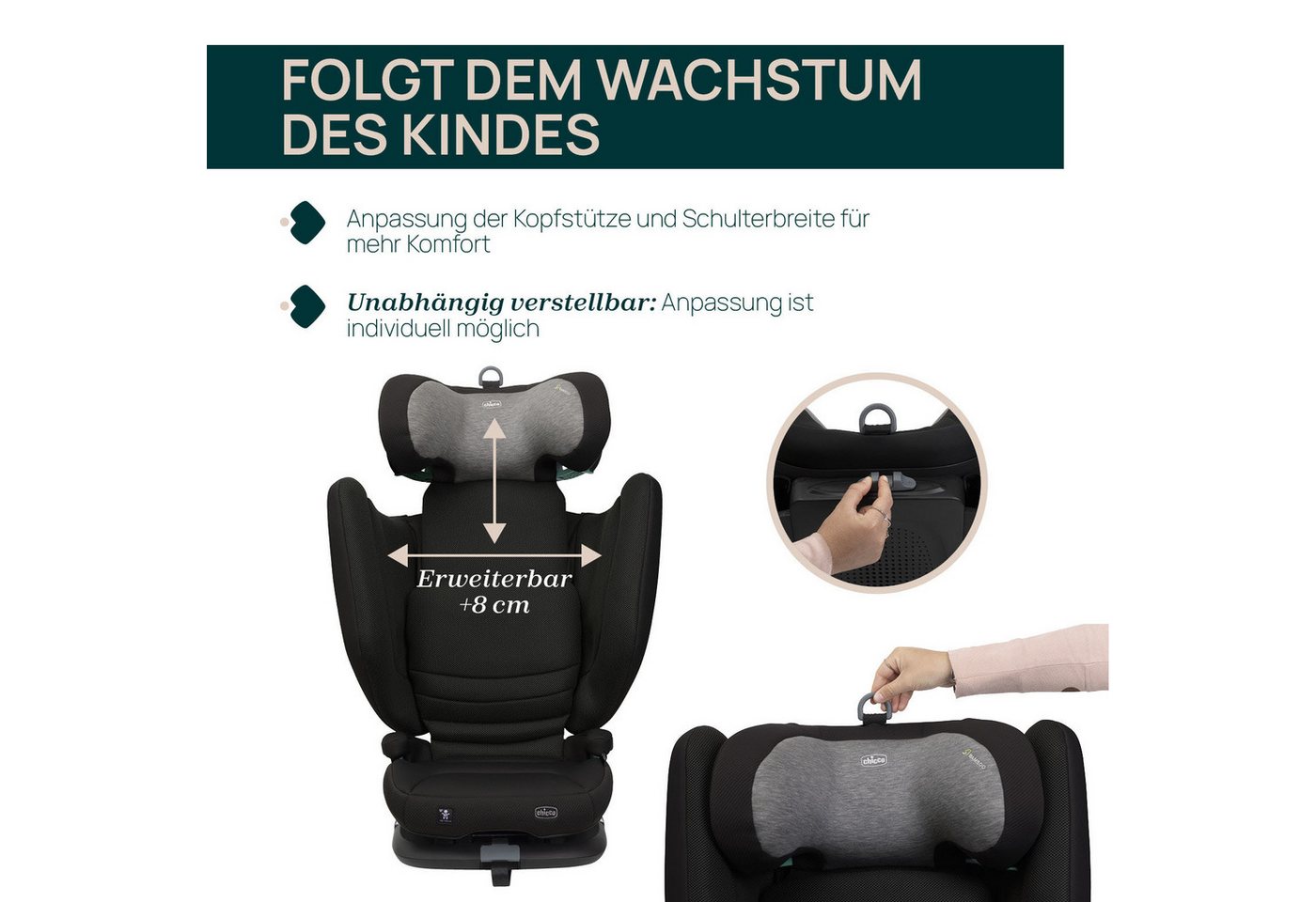 Chicco Autokindersitz Fold & Go I-Size, ab: 3 Jahren, bis: 12 Jahren, ab: 100 cm, bis: 150 cm – Bild 3 von 5