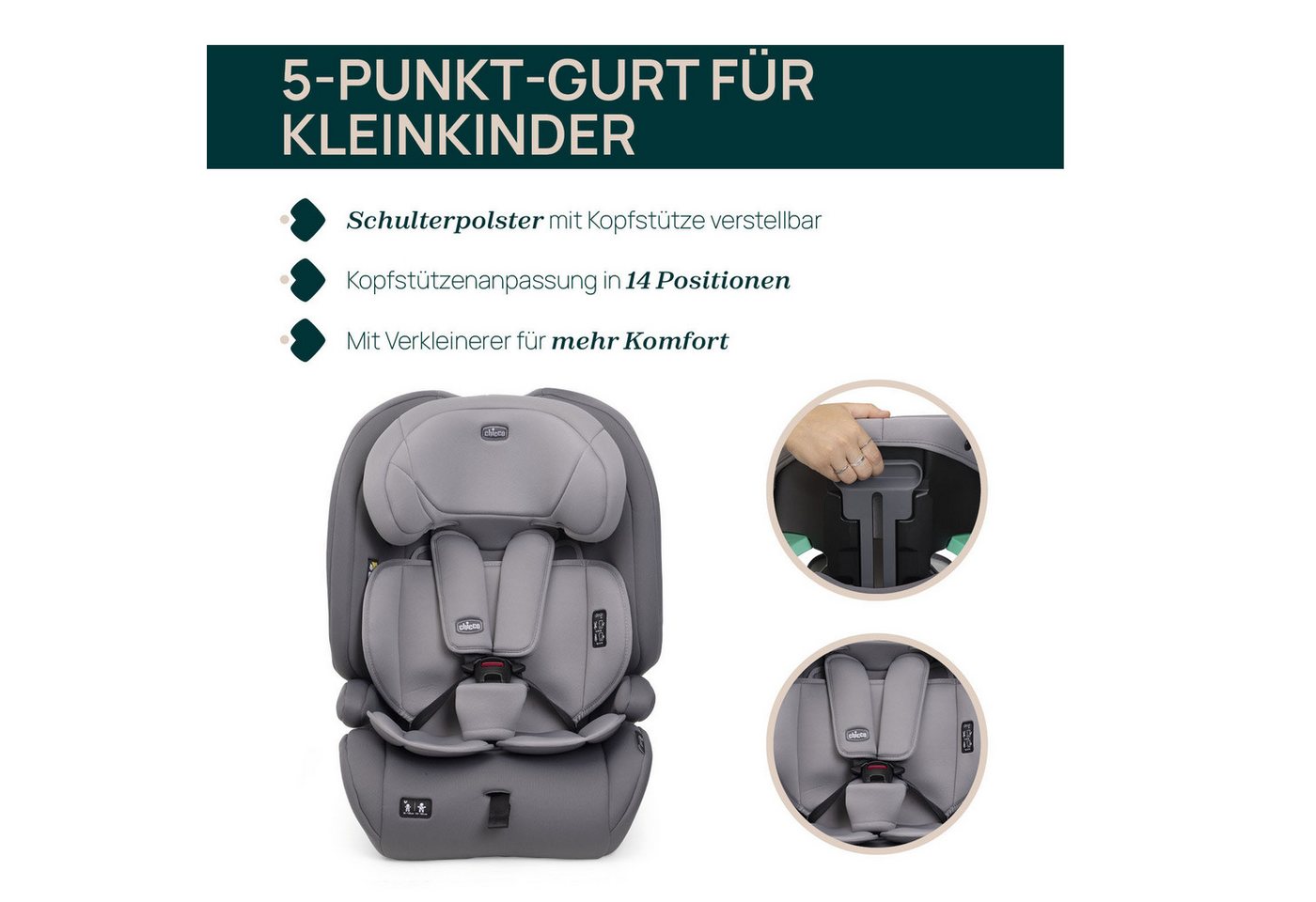 Chicco Autokindersitz Gro-Up I-Size, ab: 15 Monaten, bis: 12 Jahren, ab: 76 cm, bis: 150 cm – Bild 5 von 5