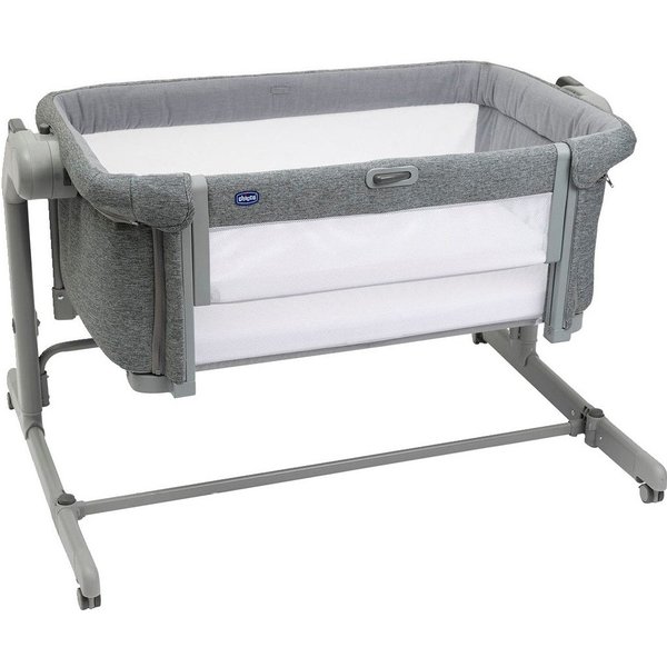 Chicco Beistellbett Next2Me Magic Evo Dark Grey, mit Schaukelmodus, inklusive Transporttasche
