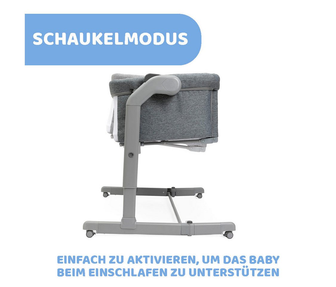Chicco Beistellbett Next2Me Magic Evo Dark Grey, mit Schaukelmodus, inklusive Transporttasche – Bild 3 von 5