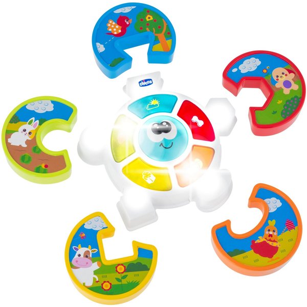 Chicco Lernspielzeug Elektronisches Puzzle - Errate Das Tier, mit Licht und Sound