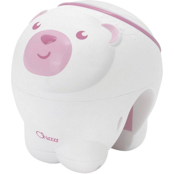 Chicco Nachtlicht Projektor Eisbär, rosa, Deckenprojektion, Einschlafhilfe, Farbwechsel, Melodien, Nachtlichtfunktion, ohne Leuchtmittel, Farbwechsler, mit Proj