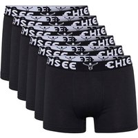 CHIEMSEE Herren Boxershorts, 6er Pack - Shorts, Logobund, einfarbig, Größe 6XL in Schwarz