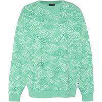 CHIEMSEE Sweatshirt mit Känguru-Alloverprint, Größe S in Grün