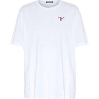 CHIEMSEE T-Shirt Rundhalsshirt mit Neon-Logoprint, Größe S in Weiß