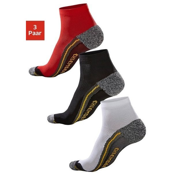 Chiemsee Wandersocken Herren Gepolsterte Laufsocken Kurze Sportsocken Alltag Sport Outdoor (Packung, 3-Paar) mit Komfortbündchen