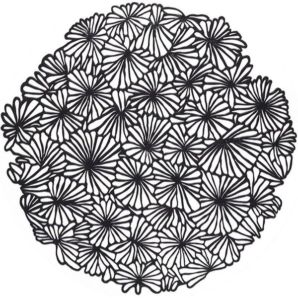 Chilewich Platzset Pressed Vinyl Daisy Round Black, (1-St)