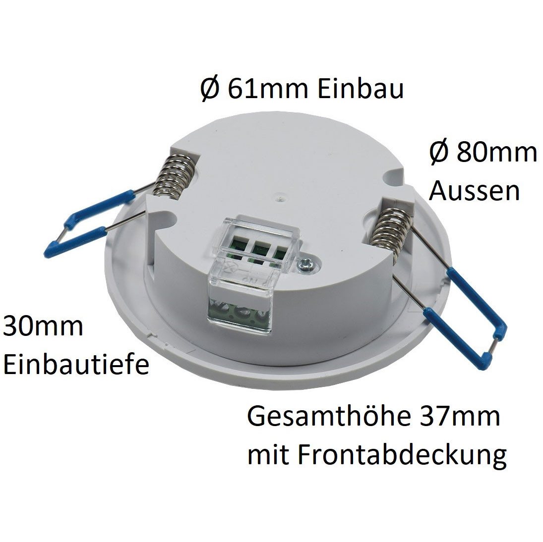 ChiliTec Bewegungsmelder Decken-Einbau Bewegungsmelder FLAT 30mm 360 Grad UP AP Rahmen, (1-St), Unterputz und Aufputz verwendbar – Bild 4 von 5