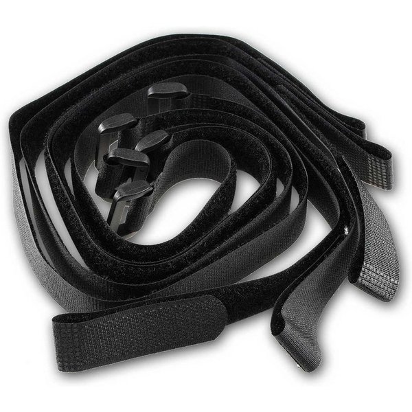 ChiliTec Klettband Klettband mit Öse, 5er Pack 50x2cm, schwarz