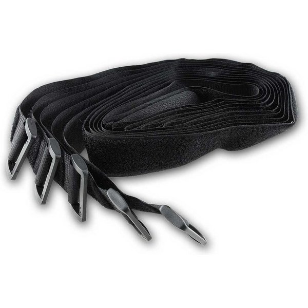 ChiliTec Klettband Klettband mit Öse, 5er Pack 80x3cm, schwarz